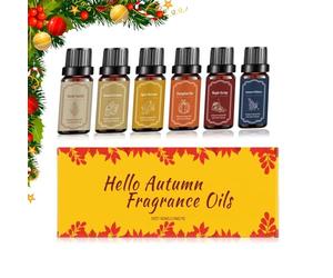 Huiles Essentielles,l'automne Kit Pumpkin Spice Essential Oil 6x10ml,Huile Essentielle pour Diffuseurs,Diffuseur Parfum Maison,DIY Candle Making Scents for Diffuser,Dryer Ball,Pumpkin Pie