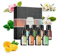 Huiles Essentielles pour Diffuseur,Kit Huiles Essentielles Florales Aromathérapie 8x10ml,Huile Essentielle Aromathérapie Pures & Naturelle,pour Diffuseurs,Massage,Yoga,DIY