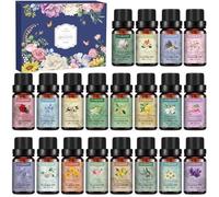 Huiles essentielles pour diffuseurs, coffret de huiles essentielles de 20 x 10 ml, huile parfumée pure pour aromathérapie, Cadeau d'huiles pour savons, bougies, spa - Petits cadeaux pour femmes, Noël