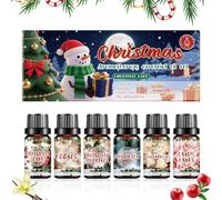 Huiles Parfumées Pour Diffuseur - 6 Pièces Set D'Huiles De Noël Pour Diffuseur Domestique,Désodorisant d'Air d'Automne pour Purificateur Fabrication de Savons Méditation Fabrication de Bougies Spa