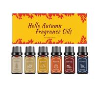 Huiles Parfumées pour Diffuseur | Lot de 6 Huiles Parfumées | Autumn Oils for Diffuser Set - for Winter Holiday Home Car Soap Candle Making Bedroom Living Room (A, Autumn)