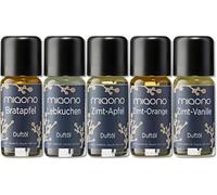 Huiles parfumées « Temps de Noël » - cannelle-vanille, pain d'épice, cannelle-pomme, pomme au four, cannelle-orange - Parfums d'ambiance pour Noël - Huile aromatique pour des moments agréables (5x10ml