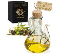Huilier en Verre pour Huile d'olive | Distributeur Huile d'olive | Bouteille Recipient pour huiles vinaigre | Bouteille Huile Olive Bec verseur Huile d'olive vinaigrier cuisine (250 ML)
