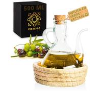 Huilier en Verre pour Huile d'olive | Distributeur Huile d'olive | Bouteille Recipient pour huiles vinaigre | Bouteille Huile Olive Bec verseur Huile d'olive vinaigrier cuisine (500 ML PANIER)