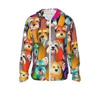 Huilier mignon Schnauzer Dogs Chemises de soleil pour homme UPF 50+ Protection solaire à capuche Veste à manches longues Rashguard, noir, Taille L
