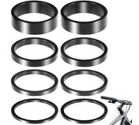 HUILLIGHT Lot de 8 entretoises de Potence 1 1/8" 28,6 mm en Aluminium, bagues de Jeu de Direction Ahead 2/3/5/10 mm, rehausseur de Guidon pour VTT vélo de Route BMX Cyclocross