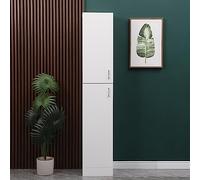 HUIMOZ Armoire Haute Fine et Brillante - Meuble de Rangement de Salle de Bain indépendant avec étagères et Porte - Bibliothèque étroite pour Salon, Bureau à Domicile ou Espace d