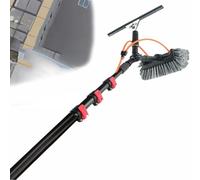 HUIMOZ Brosse de Nettoyage télescopique alimentée en Eau, Nettoyage de Panneaux photovoltaïques et solaires, kit de Perche alimentée en Eau de 3,6 à 12 m, Perche de Nettoyage de