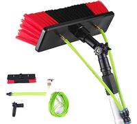 HUIMOZ Kit de Brosse de Nettoyage télescopique alimentée en Eau pour Panneaux solaires - Perche d'extension de 5 m et Brosse de 30 cm pour Un Nettoyage Efficace des vitres et du