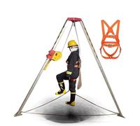 HUIMOZ Trépied de Sauvetage Robuste - Équipement de Levage télescopique pour espaces confinés Kit antichute Trépied de Sauvetage Incendie avec Ceinture de sécurité Capacité de 2