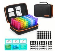 HUIMSWARM Pilulier mensuel 3 fois par jour, pilulier avec 32 compartiments quotidiens, pilulier 30 jours