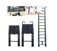 Huini Échelle télescopique 6,2 m - Échelle multifonction avec crochet amovible - Échelle pliante en aluminium - Antidérapante - Extensible - Robuste - Charge maximale : 150 kg/330 lb - (Noir)