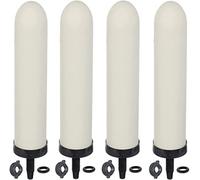 HUINING Bougie en céramique avec système de filtre à eau par gravité pour comptoir à charbon actif Systèmes de filtration d'eau domestique Systèmes de filtration Pichet à eau 10 "4 pièces