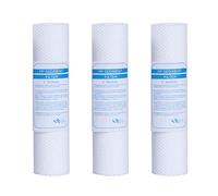 HUINING Filtre à eau de précipitation de 1 micron, 3 paquets, 6,3 x 25,4 cm, utilisé pour nettoyer l'eau, convient à tous les systèmes ménagers à osmose inverse (PP-3 pièces)