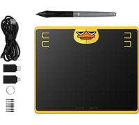 HUION HS64 Special Edition Graphics Pen Tablet, avec ou sans fil, 5080 lpi, 160 x 102 mm, USB, 1 cm, noir, jaune