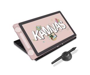 HUION Kamvas 13 Gen3 2024 Tablette Graphique avec Écran, Tablette de Dessin en Verre Canvas de 13,3", 99% sRGB, Pentech 4.0, 16384 Pression du Stylet, Doubles Cadrans, Support Réglable, Rose