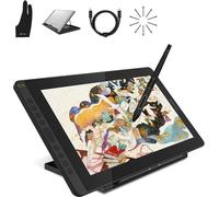 HUION Kamvas 16 Grafiktablett mit Display (Schwarz), 15,6 Zoll Voll-Laminiertes Stift-Display, Einstellbarer Standfuß, 10 DrucktastenI