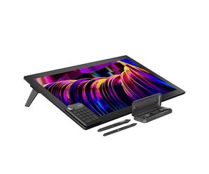HUION Kamvas Pro 27 4K UHD Tablette Graphique avec Écran Tactile, Tablette Dessin avec Double Stylet Alimenté par Pentech 4.0, Verre Gravé Anti-Reflet de 2nde Génération,Clavier K20 pour Les Artistes
