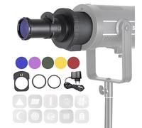 HUIOP Accessoire de projecteur de flash avec monture pour snoot conique optique, accessoire de lumière pour modélisation d'artistes de vidéo et de photographie avec 5 filtres de couleur et 10 cartes