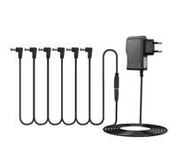 HUIOP Adaptateur d'alimentation pour pédale d'effets de guitare avec câble de chaîne type marguerite à 6 voies, ligne d'alimentation à angle droit, adaptateur d'alimentation pour