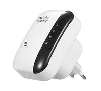 HUIOP Amplificateur de Signal WiFi 300M Répéteur WiFi sans Fil Prolongateur de portée WiFi avec 2 antennes internes pour Bureau à Domicile Blanc EU Plug