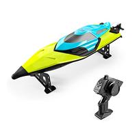 HUIOP Bateau RC télécommandé 50 km/h haute vitesse 2,4 GHz Bateau RC Cadeau pour adultes Accélérateur proportionnel Vol Réinitialisation d'alarme de batterie faible RC High Speed Boat