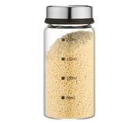 HUIOP Bocal d'assaisonnement en verre de 200 ml avec échelle, 4 sorties, flacons d'épices, cuisine, poivron, poudre, flacon pour aspersion, récipient pour shaker de sel pour barbecue