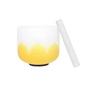 HUIOP Bol chantant en cristal de 20,3 cm avec maillet et joint torique en caoutchouc pour la fabrication de musique, la guérison, la méditation, le yoga, la décoration de la maison et du bureau