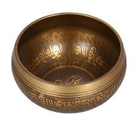 HUIOP Bol chantant tibétain fait à la main Bouddha Tibet Struck Bowl Ritual Music Therapy Cuivre Chime Sound Bowl avec bois Striker pour guérison Chakra Yoga Relaxation Bol sonore de méditation