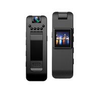 HUIOP Caméra corporelle 1080P avec enregistrement audio et vidéo Caméra corporelle portable Mini caméscope avec clip avec objectif rotatif à 180° Vision nocturne infrarouge Clip arrière magnétique