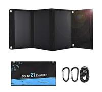 HUIOP Chargeur portable du panneau solaire pour camping IPX5 étanche 2 USB/Type-C Chargeur solaire 21 W/28 W Système de panneaux solaires