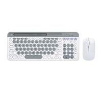 HUIOP Clavier et souris sans fil double mode Combo 2,4 G BT5.0 clavier à membrane BT 3 canaux pouvant connecter quatre appareils Clavier rechargeable Connectivité à deux modes Conception ergonomique P