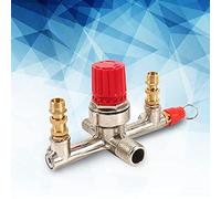 HUIOP Commutateur de Compresseur D'air en Alliage, Valve de Régulateur Pression Tube à Double Sortie, Pièce Adaptée avec Joint en V, Débit Stable, Décompression Rapide pour