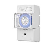 HUIOP Commutateur de minuterie mécanique 24 Heures DC 12V Intervalle de 30 Minutes 48 Fois on/Off Minuterie électrique programmable Interrupteur de Relais d'installation sur Rail DIN