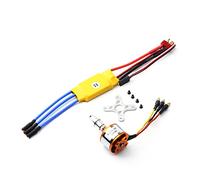 HUIOP Contrôleur de Vitesse électronique, 2212 2200KV Moteur Brushless 30A ESC avec T Plug 3.5mm Connecteurs Banane pour RC Avion Hélicoptère,Moteur sans balais pour Avion RC
