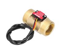 HUIOP Débitmètre de Capteur de Débit D'eau, Corps de Vanne, Capteur à Effet Hall, Léger, Petite Taille, Filetage Mâle en Laiton de 1,3 Pouces, YF-B10, pour Chauffe-eau, Distributeur