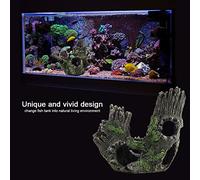 HUIOP Décoration de Tronc d'arbre d'aquarium, Design Unique et Vif, en Résine, Idéale pour Les Ornements 'Aquarium, Fournit Un Abri et Un Lieu de Divertissement pour Les Poissons (ST-004B)