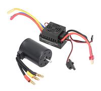 HUIOP Ensemble de Moteurs sans Balais étanches 3650 Kv, Forte Accélération pour Voiture RC 1/10, Métal et Plastique, Noir, 1 Jeu pour SCX10/TRX4