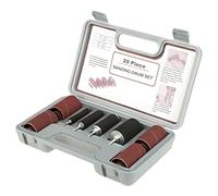 HUIOP Ensemble de Tambours de Ponçage en Caoutchouc, Kit D'outils Ponceuse à Broche 20 Pièces avec étui pour Perceuse à Colonne, Tambours Taille Standard, Accessoire Idéal pour