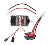 HUIOP ESC étanche à Moteur brossé 550 pour Voiture RC 1/10, Calibrage Automatique, Installation Facile, Métal Noir 2-3S Lipo pour SCX10/TRX4 (12T)