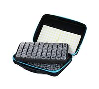 HUIOP Espace de rangement,EVA Diamond Boîte de rangement avec 120 bouteilles en plastique transparent pour accessoires de peinture Outil Nail Art Strass Sac à main de rangement avec fermeture éclair