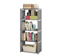 HUIOP étagère à livres,Étagère à livres à 5 niveaux, organisateur de rangement à 4 cubes, étagère de bibliothèque haute assemblée, support de rangement vertical autoportant pour chambre à coucher/salo