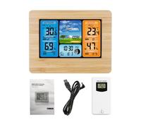 HUIOP FanJu FJ3373 météo numérique multi Réveil LCD Prévisions météo intérieures et extérieures Baro Thermo Hygro avec cap extérieur sans fil Cordon d'alimentation USB, météo numérique