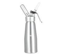 HUIOP Fouet à crème en aluminium de 500 ml, distributeur de crème professionnel avec 3 embouts en plastique différents et brosse de nettoyage