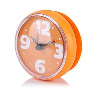 HUIOP Horloge Murale à Ventouse étanche pour Salle de Bain, Cuisine (Orange)