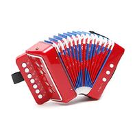 HUIOP Instrument accordéon 7 touches 2 basses Petit accordéon Instrument de musique éducatif Cadeau de Noël Petit accordéon