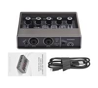 HUIOP Interface audio Enregistrement professionnel Interface audio XLR Reverb Carte son avec alimentation fantôme 48 V Résolution 16 bits/48 kHz Plug and Play pour l'enregistrement de musique Kara