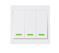 HUIOP Interrupteur d'éclairage mural à bouton poussoir Télécommande 3 Gang 86 Type Interrupteur ON/OFF 433MHz Sans Fil RF Télécommande Émetteur avec Autocollants Position Libre Flexible Pour La Maison