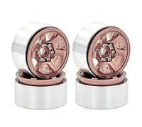 HUIOP Jante Aluminium Beadlock 1.9in Jantes Hub 4 pièces Remplacement pour 1/10 TRAX44 Axial SCX10 90046 SCX10 III AXI03007 AXI03003 RC Voiture