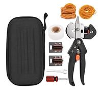 HUIOP Kit de sécateur de greffe de jardin 2 en 1, pince coupante pour greffe de plantes de jardin avec ruban de greffage, bandes en caoutchouc, 3 lames de rechange pour jardinage, branche